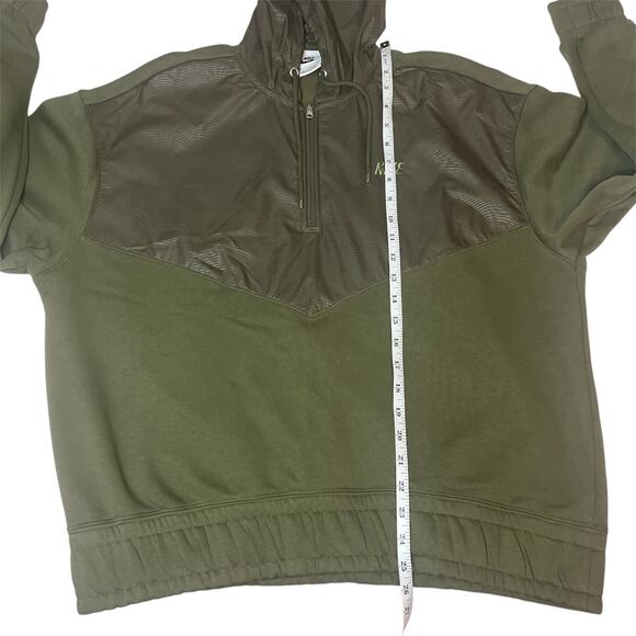 Nike Icon Clash Half Zip Hoodie Olive Green Textured Windbreaker Pullover Sz M - Picture 10 of 10